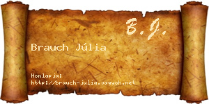 Brauch Júlia névjegykártya